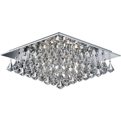 SEARCHLIGHT Deckenleuchte "Deckenleuchte Hanna, 6-flammig", silber (chrom und klares), 6, H: 17cm, 1 Stk., Leuchten, Glamourös, Deckenleuchte