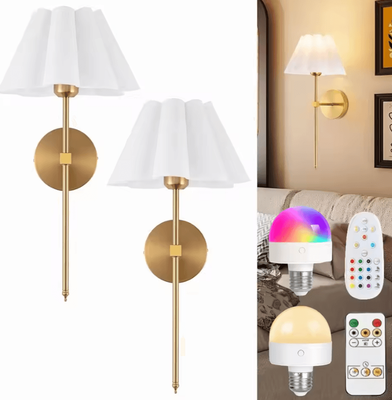 Inspire Curations Wireless Rechargeable RGB Wall Light With Remote Control white nature White(3500 5500k)