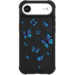 Nivocase Hülle für Apple iPhone Air Stossfeste Handyhülle NIVOmax Case Schwarz Muster Schmetterling (Apple iPhone Air), Smartphone Hülle, Schwarz