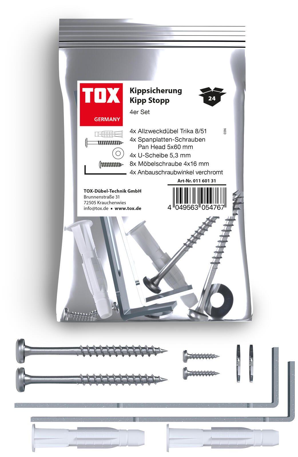 TOX Kipp Stopp Kippsicherung 4 Stück 01160131