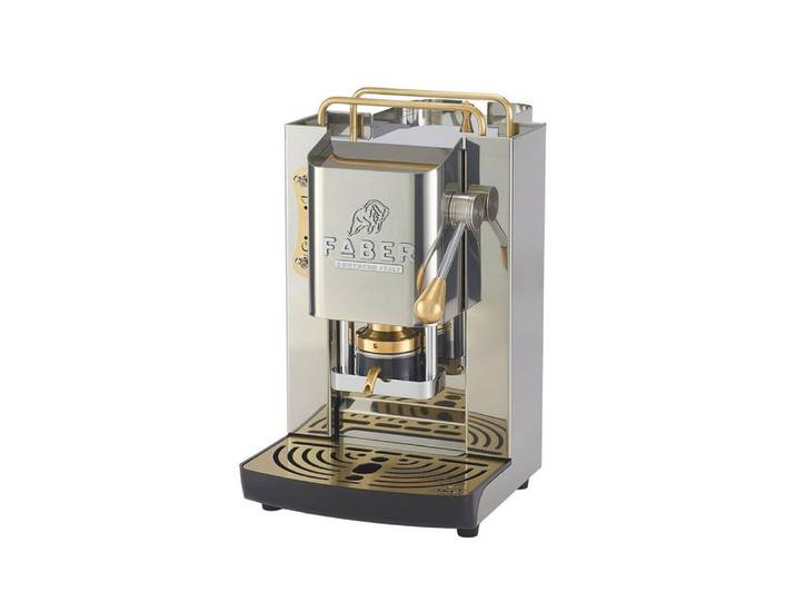 Faber Coffee Machines Espressomaschine Pro Inox Deluxe Glossy Kaffeepadmaschine, 44mm ESE Pads, Kompakte und elegante Bauform