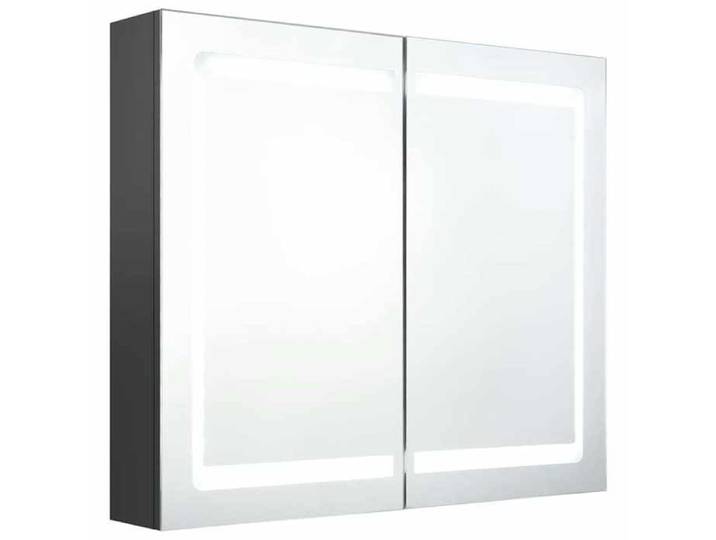 En solde  Cabinet murale Armoire de bain à miroir LED gris 80x12x68 cm A443