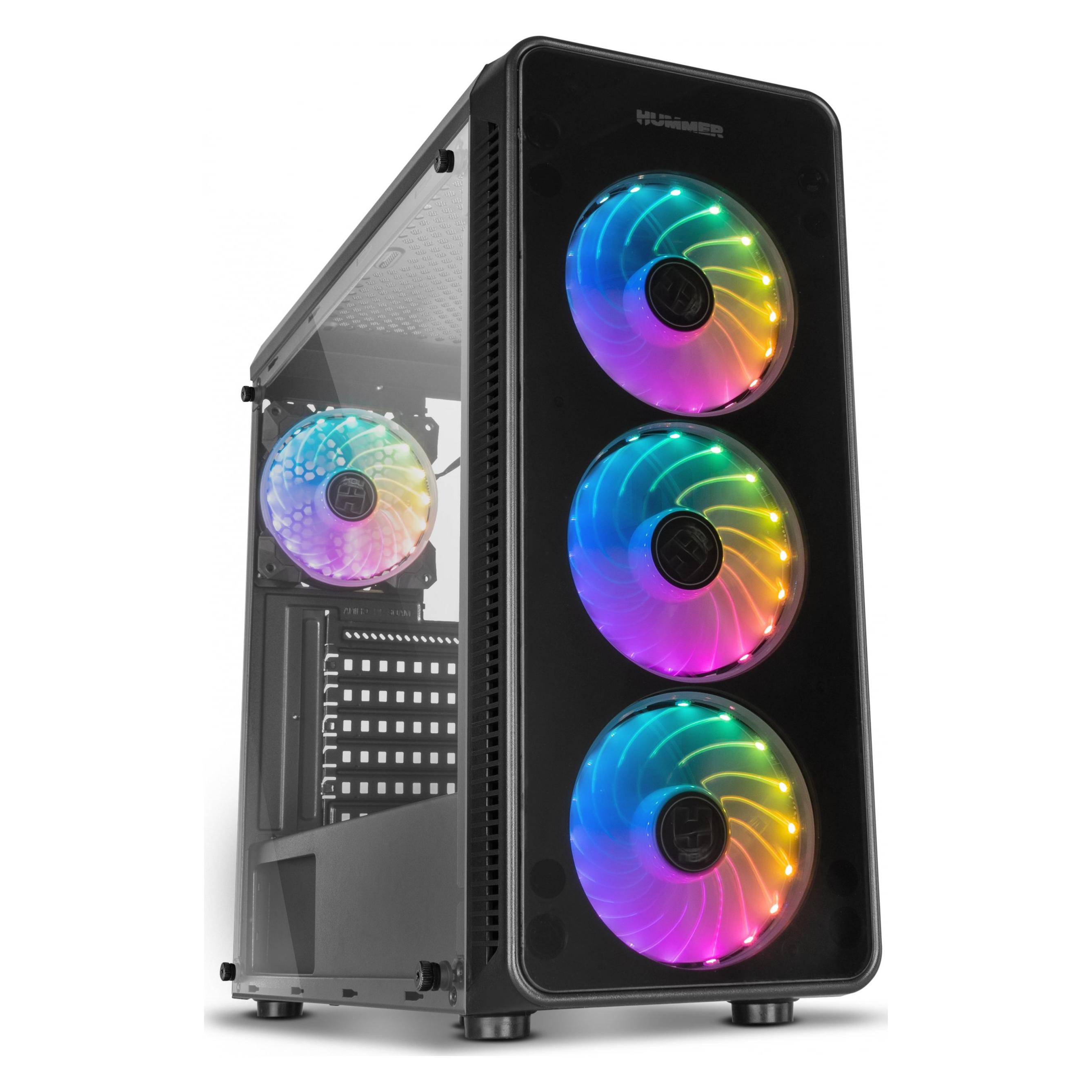 Nox ATX TOWER HUMMER TGM RAINBOW RGB - Tower (ATX, mATX, Mini-ITX) (NXHUMMERTGM)