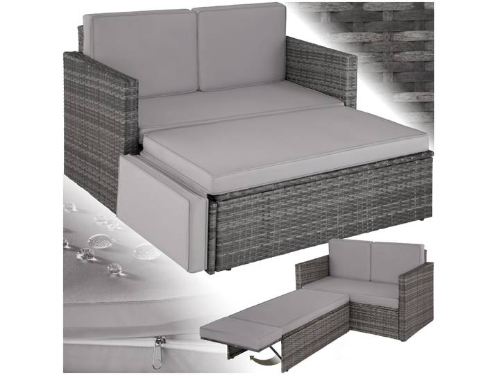 Rattan Lounge Korfu - grau