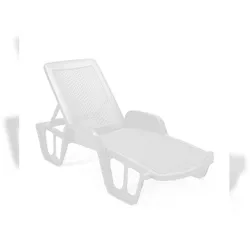 Dmora Sonnenliege Milano, Verstellbarer Garten-Liegestuhl mit Armlehnen, Kinderbett für den Außenbereich, 100 % Made in Italy, 192x71h100 cm, Weiß