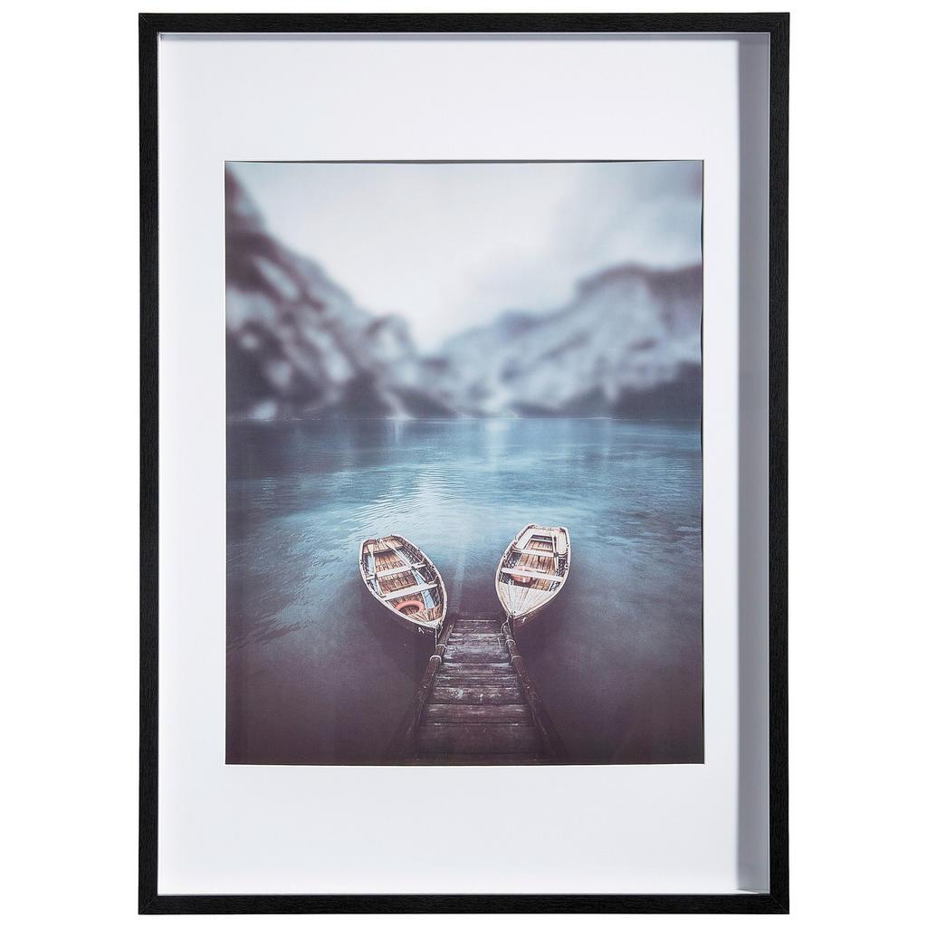 Bilderrahmen , Schwarz , Holz, Glas , rechteckig , 50x70 cm , FSC , Passepartout , Bilder & Rahmen, Bilderrahmen, Bilderrahmen & Fotorahmen