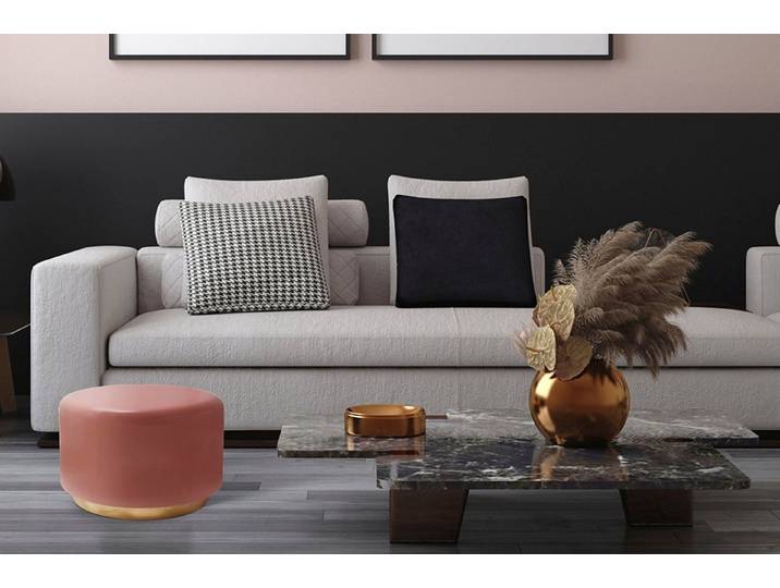 Kayoom Sitzhocker Hocker Artisse, Edler Touch durch goldenen Sockel (1 St), stilvoll, farbig lackiert, dekorativ, Moderner Look