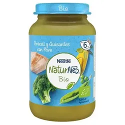 Nestle Nestlé Naturnes Bio Tarrito Brócoli, Guisantes y Pavo 6m 190g