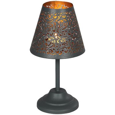 Teelichthalter AMBIENTE HAUS "Teeliicht-Lampe in Grau - (H) 24 cm", grau, B:12cm H:24cm T:12cm Ø:12cm, Eisen, Kerzenhalter, Teelichthalter