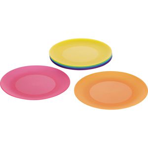 Kigima Teller Rainbow bunt, 25 cm, Kunststoff, rund, flach, 8 Stück