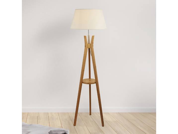 Lampadaire Shield 46 x 154 x 46cm Bois Lin E27