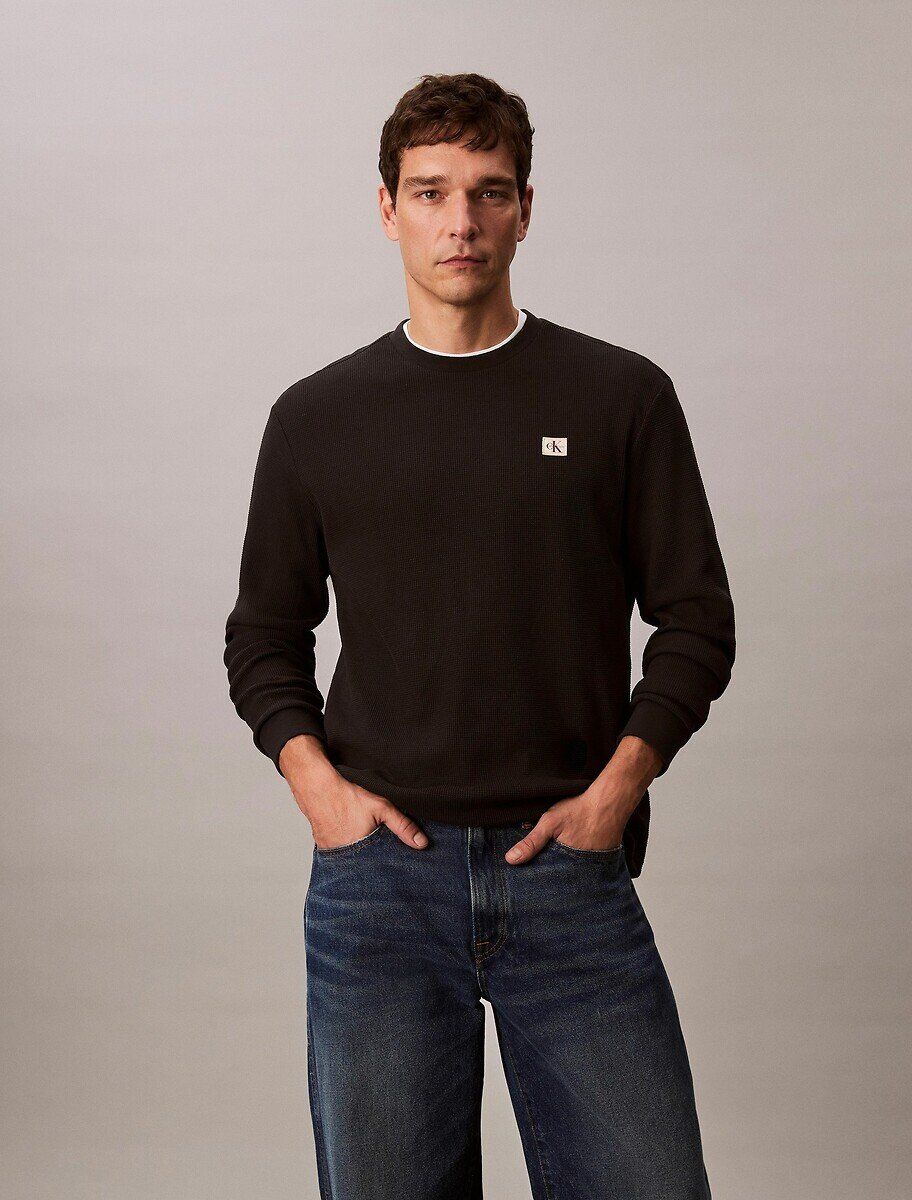 CALVIN KLEIN JEANS T-shirt manches longues texture gaufrée