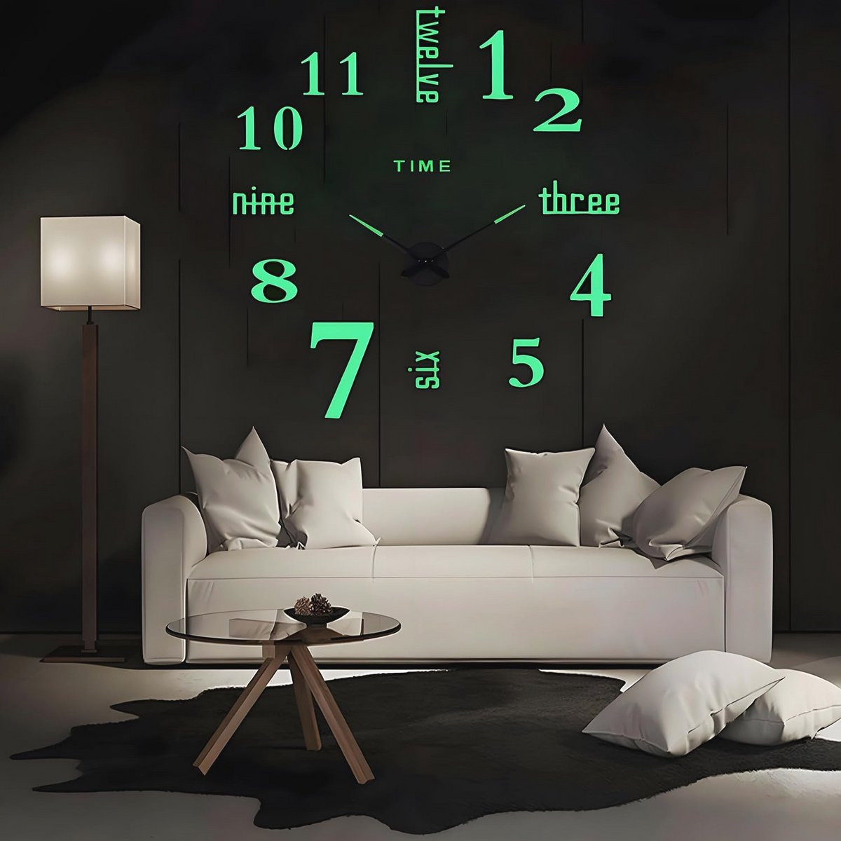 Moderne XXL Lichtgevende Wandklok - Stille 3D Acryl Decoratie voor Thuis en Kantoor