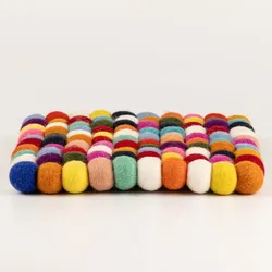 Felt Ball Square Placemat - 20cm Multi Colour
