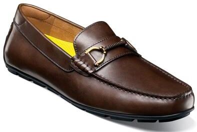 Florsheim Motor Moc Toe Bit Driver - Mens 8 Brown Slip On W