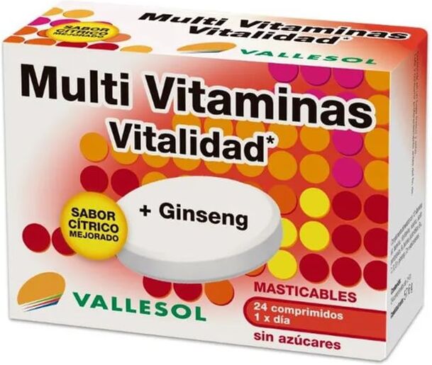 Vallesol MultiVitaminas Vitalidade + Ginseng 24 Caps