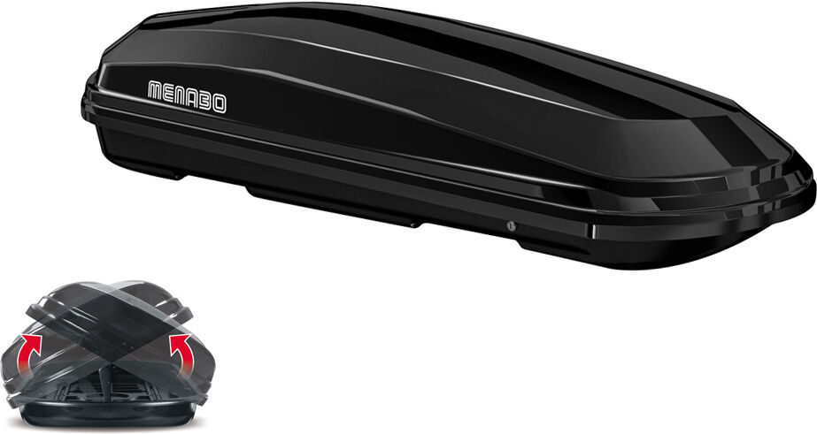 Menabo Dachbox Diamond 450 Schwarz Glänzend Duo-Lift 000093100000