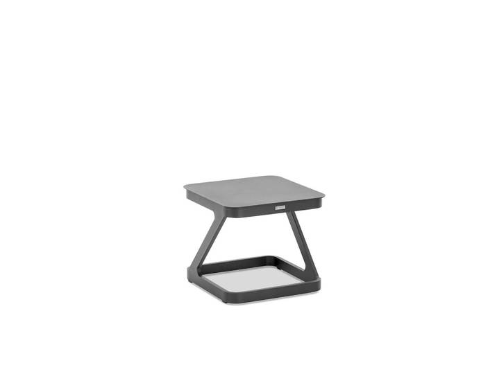Niehoff Garden Gartenbeistelltisch, Anthrazit, Metall, quadratisch, Z-Form, 52x46x52 cm, gastro- und objekttauglich, wetterbeständig, Gartenmöbel, Gartentisch, Garten-Beistelltische