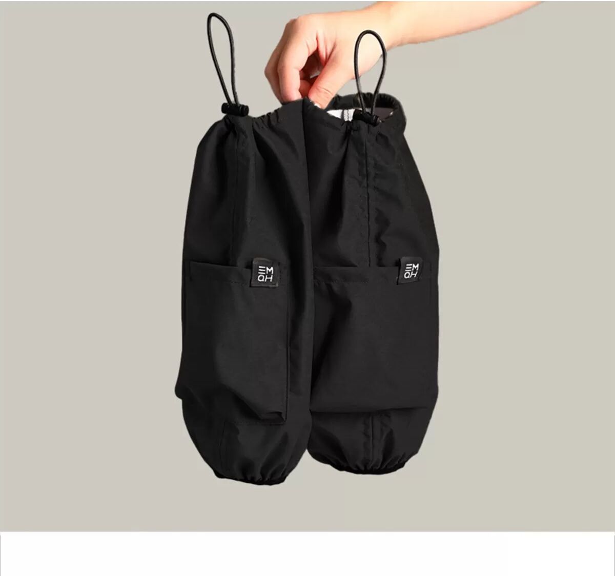 INF Manchons de Protection Adultes Imperméables en Polyester (Paquet de 2) Le noir