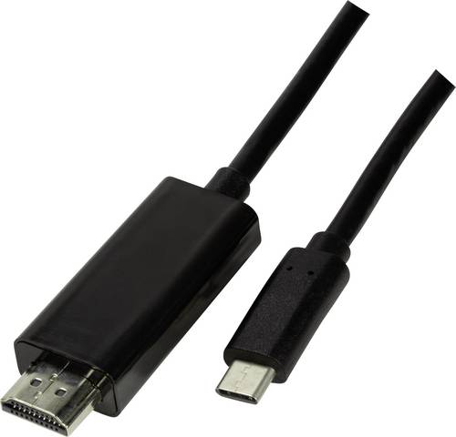 LogiLink USB-C / HDMI Adapterkabel USB-C Stecker, HDMI-A Stecker 1.80 m Schwarz UA0329 USB-C-Displaykabel