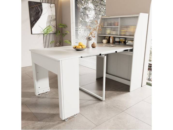 JOINERY Table à Manger Pliable Table pliante avec rangements Table de Cuisine Pour Petit Espace 52~132 5cm