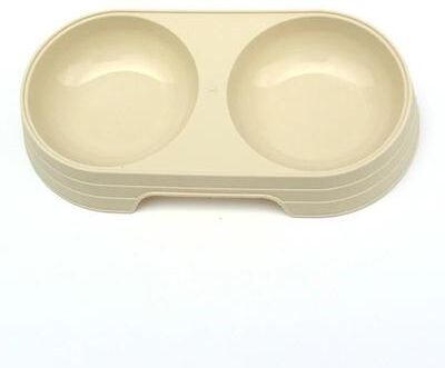 Uplift Picks Wheat Straw Double Pet Bowl For Cats Dogs Food And Water Feeding Station apricot