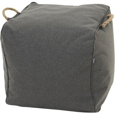 Sitzhocker SIENA GARDEN "Integral", grau (charcoal, grau), B:46cm H:48cm T:46cm, Obermaterial: 100% Polyester, Hocker, Sitzhocker, Meliert, Bezug aus 100% Polyester, PE-beschichtet