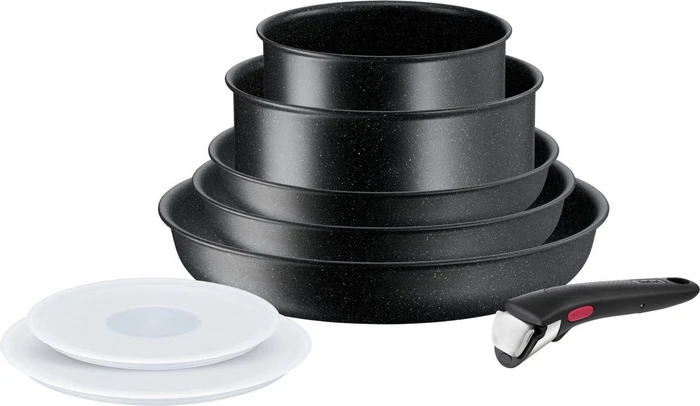 Tefal Ingenio Black Stone 8-teiliges Kochgeschirr-Set L3998802