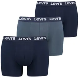 Levi's Herren Boxershorts, 3er Pack - Repeat Logo Boxer Brief 3P, Logobund, Baumwoll-Stretch, einfarbig Dunkelblau / 2XL