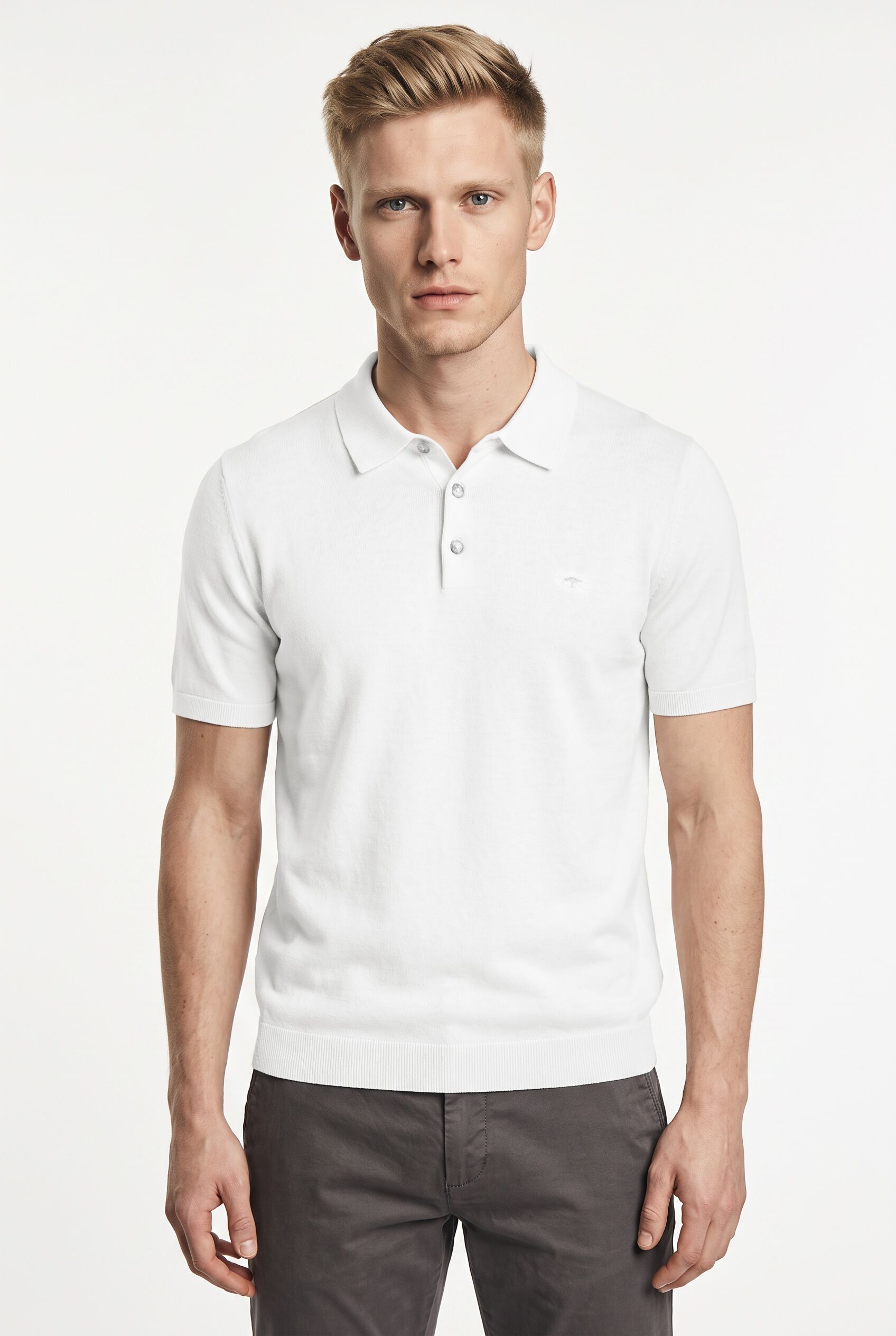 Poloshirt FYNCH-HATTON, Herren, Gr. 3XL, weiss (new sanftes weiß), Jersey, Obermaterial: 100% Baumwolle, unifarben, regular fit taillenbedeckt, gerader Abschluss, Shirts Poloshirt, mit Logo Stickerei new sanftes weiß 3XL