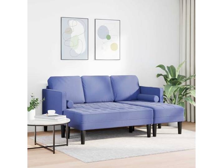 KTHLBRH Sofa-Set, 2-teilig, Blau, Jeansblau, Polyester Modular, technisches Holz, flache Armlehnen, einfache Montage, atmungsaktiver Stoff