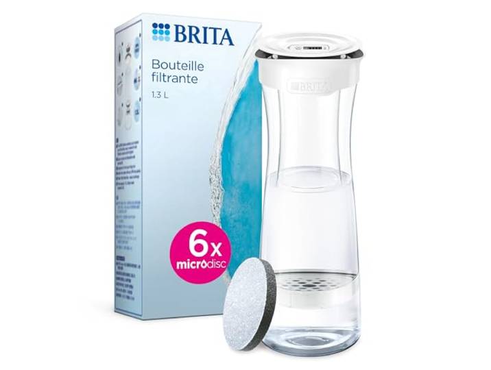 BRITA bouteille filtrante blanc graphite (1\,3 L)\, 6 filtres MicroDisc inclus