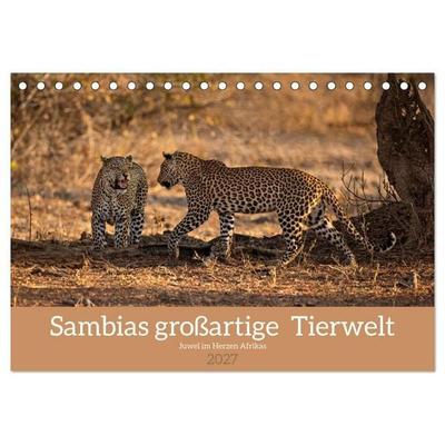 Sambias großartige Tierwelt (Tischkalender 2027 DIN A5 quer), CALVENDO Monatskalender