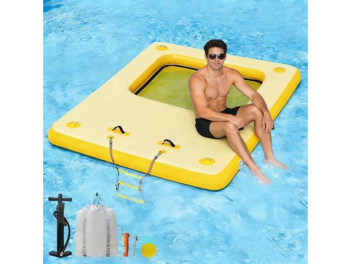 Plateforme flottante gonflable pour adultes avec échelle amovible