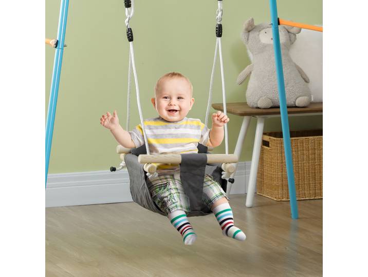 AIYAPLAY Balançoire Bébé Sécurité Gris Foncé 110-180cm
