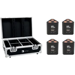 EUROLITE Set 4x AKKU TL-3 QCL RGB+UV Trusslight + Case mit Ladefunktion