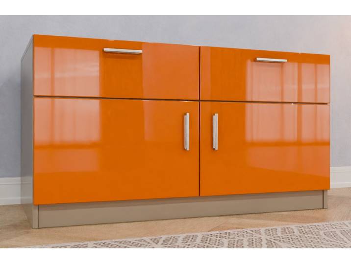 TV-Möbel nach Maß - RAL 2011 Tieforange - 65x120x62cm - Individuell konfigurieren