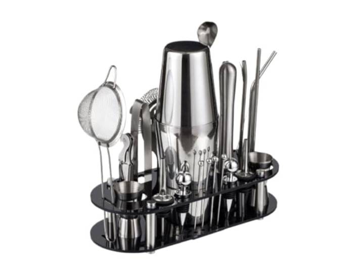 Cocktail Shaker 23-teiliges Barkeeper-Set aus Edelstahl, perfektes Barkeeper-Zubehör für Zuhause und professionelles Bar Zubehör Set(350ml)