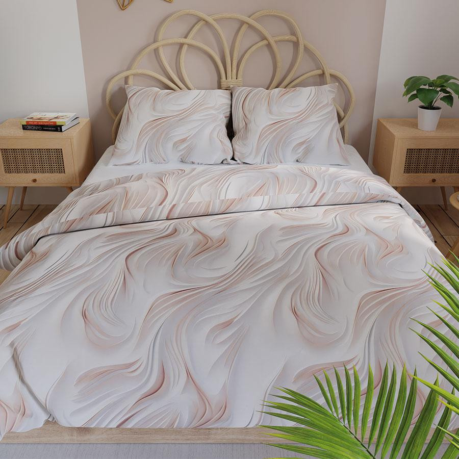 Markizeta Home CALM satijnen beddengoed met abstract patroon, 220 x 200 cm