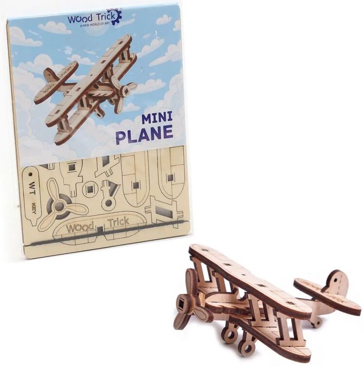 Mécanisme 3D en bois Mini Avion 15 pcs - Wood Trick