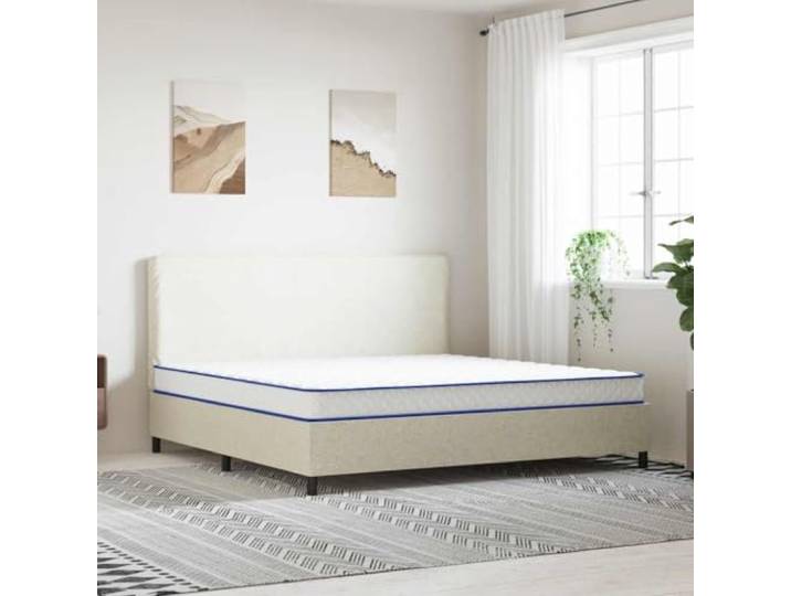 Memory-Schaum-Matratze 200x200x17 cm Weich Weiß Atmungsaktiver Polyesterbezug,beidseitig nutzbar,Memory-Funktion,formstabil