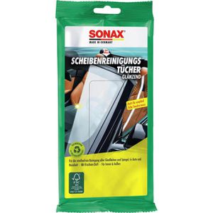 Sonax Reinigungstücher 04150000, ScheibenReinigung, feucht, für Glas und Spiegel, im Softpack, 25 Tücher