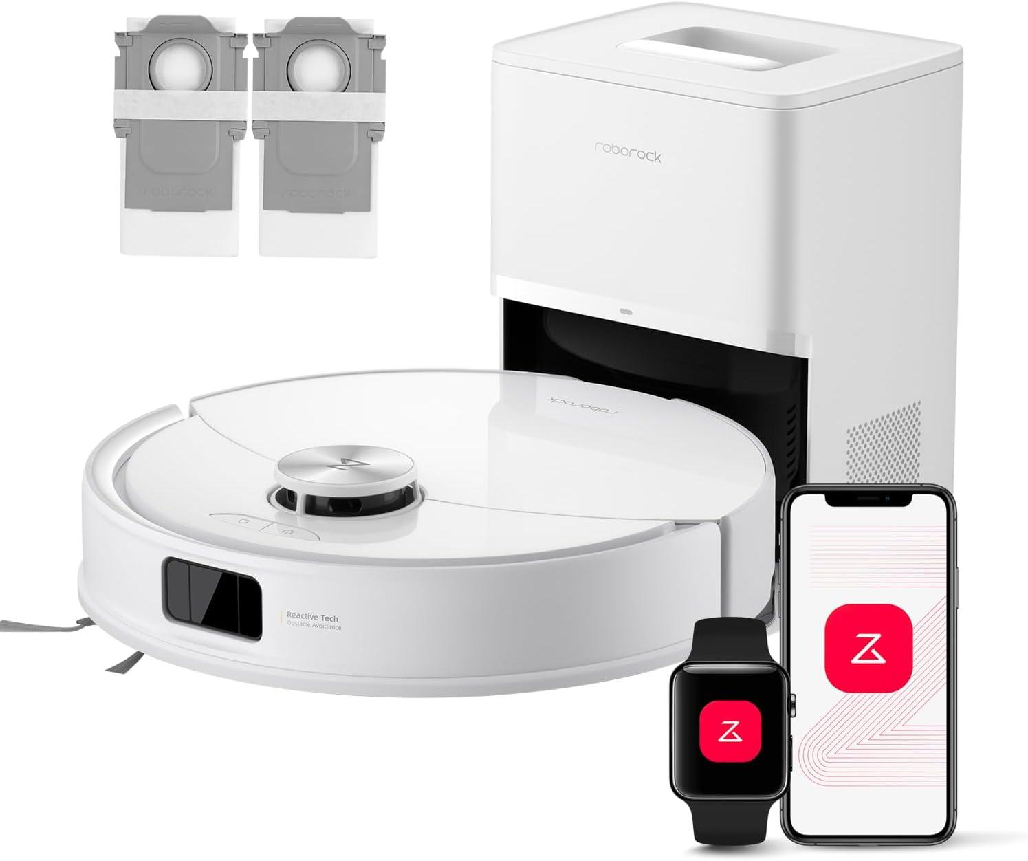 Roborock Q10 S5+ Set Staubsauger Roboter, 10.000 Pa(Upgrade von S8 Plus), Dual Anti-Tangle System, Auto Lifting Mopping, Ideal für Tierhaare (Weiß)