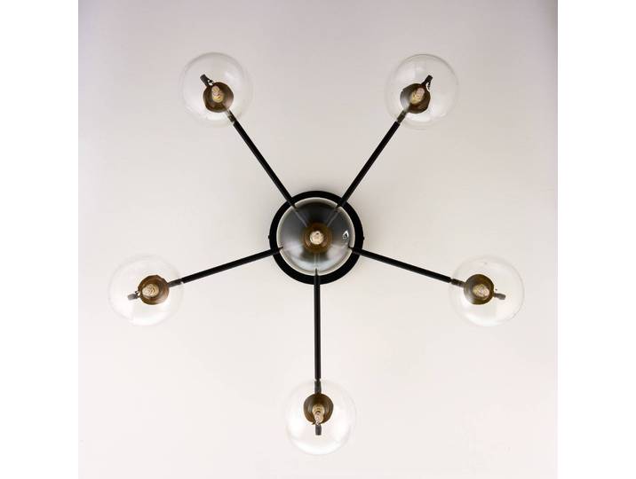 Deckenlampe Figaro Jupiter, dimmbar, schwarz, für Wohn- / Esszimmer, Glas, Modern, Deckenlampe