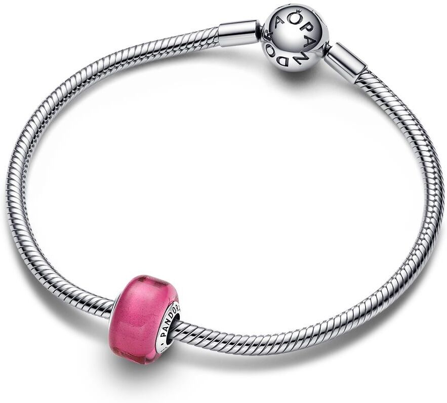 PANDORA Rosafarbenes Murano-Glas Mini-Charm aus 925er Silber rosa