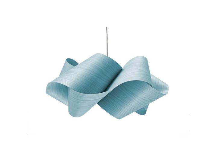 LZF Pendelleuchte Swirl - Sea Blue (Meeresblau) , Nickel matt ,