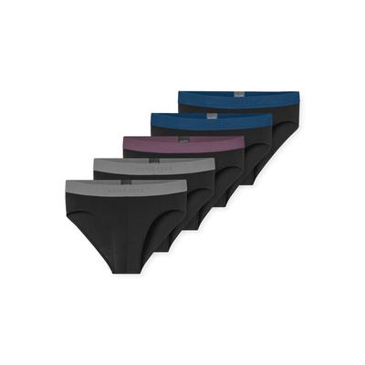 Rioslip SCHIESSER "95/5 Multipacks", Herren, Gr. 7, Single Jersey, schwarz (922, sonstige), Single Jersey, Obermaterial: 95% Baumwolle, 5% Elasthan, körpernah, Unterhosen, ohne Eingriff, Logobund