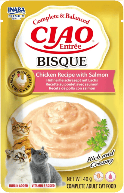 Churu Entrée Bisque Receita de Frango com Salmão 12 unid x 40g