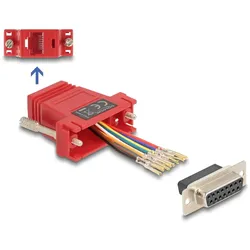 DELOCK Adapter D-Sub15-> D-Sub15Bu/Bu Montagesatz rot
