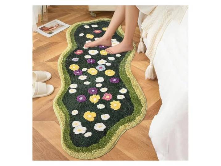 Zymjzbetic Teppiche mit unregelmäßigen Formen for Schlafzimmer und Zuhause Wohnzimmer-Dekorationsteppich, flauschige Nachttisch-Bodenmatte(Color 6,80x160cm)